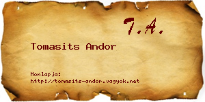 Tomasits Andor névjegykártya