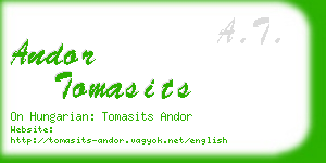andor tomasits business card